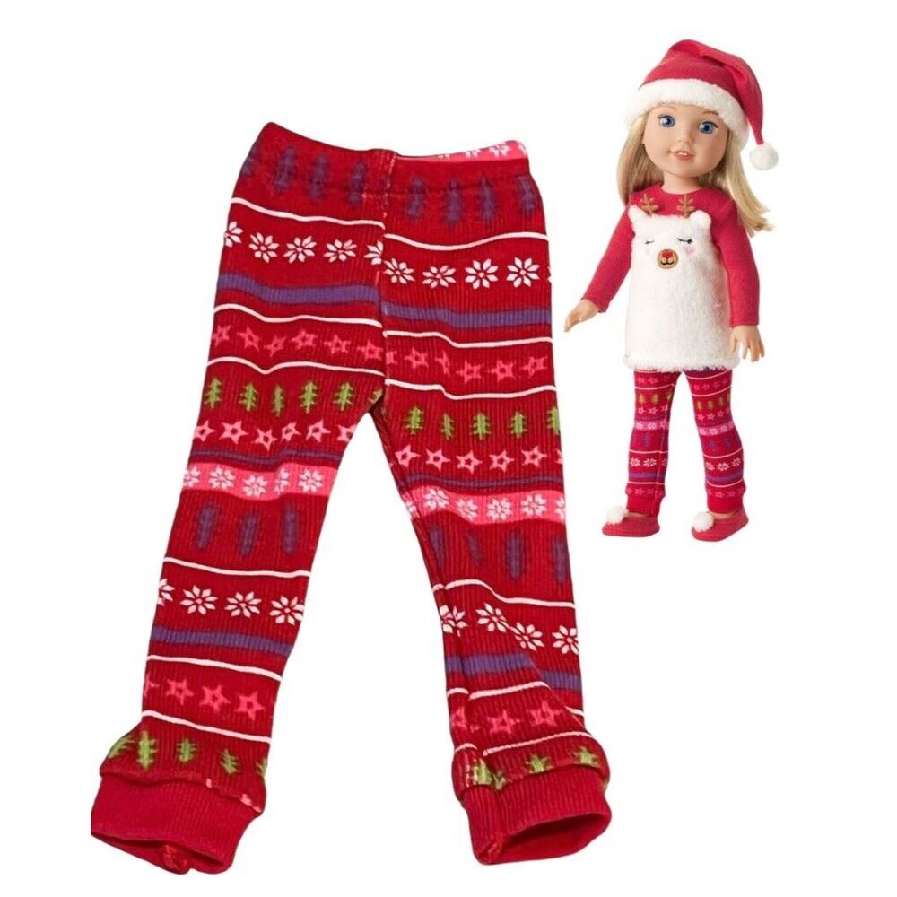 American Girl Wellie Wisher Pajama Pants For Reindeer Pjs Winter Holiday New